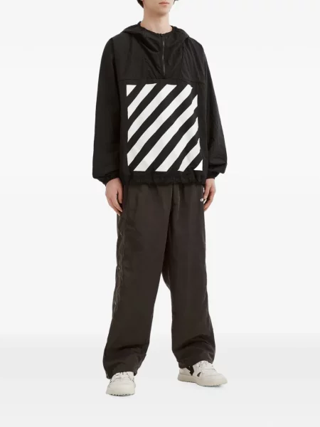 Geacă de vânt Off-white cu glugă alb