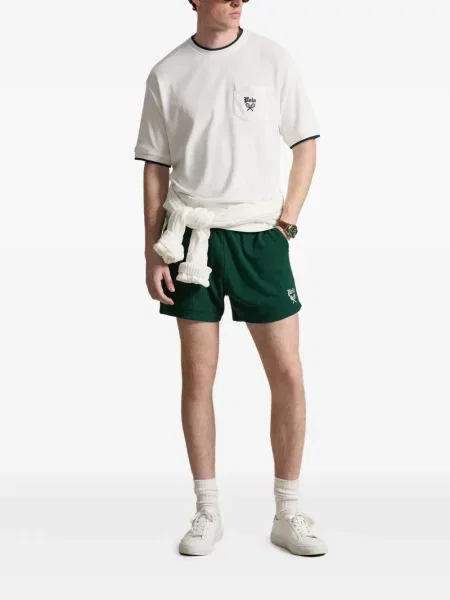Mănuși Polo Ralph Lauren din piele de căprioară cu șireturi cu vârf închis albastru