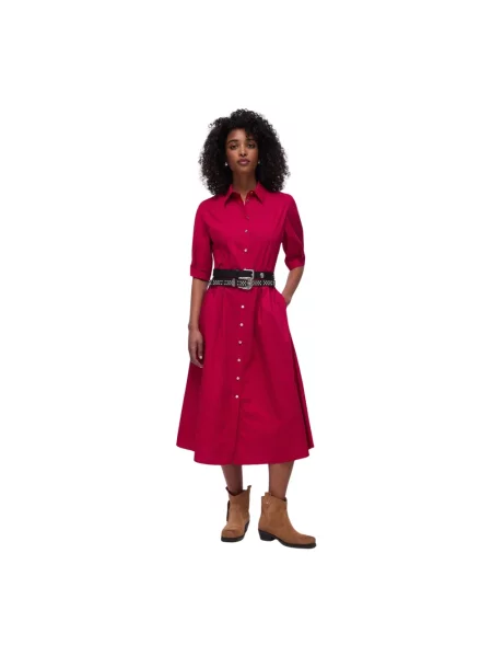 Sukienka midi Liu Jo popelinowa czerwona