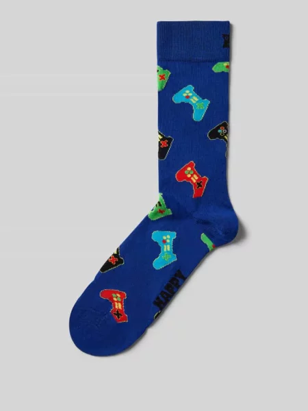 Skarpety z wyhaftowanym motywem model ‘CONTROLLER’ Happy Socks niebieskie