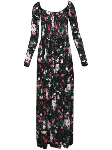 Rochie maxi Paco Rabanne cu imagine de costum negru