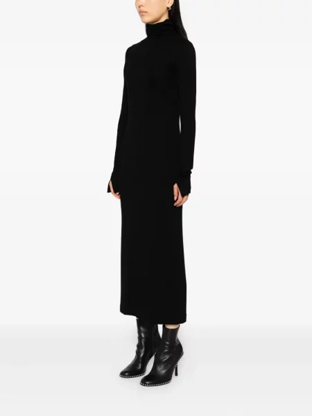 Rochie maxi Thom Krom cu mâneci lungi lungă de costum negru