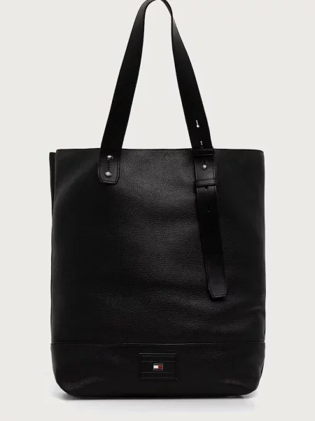 Tommy Hilfiger geantă pentru bărbați din piele negru