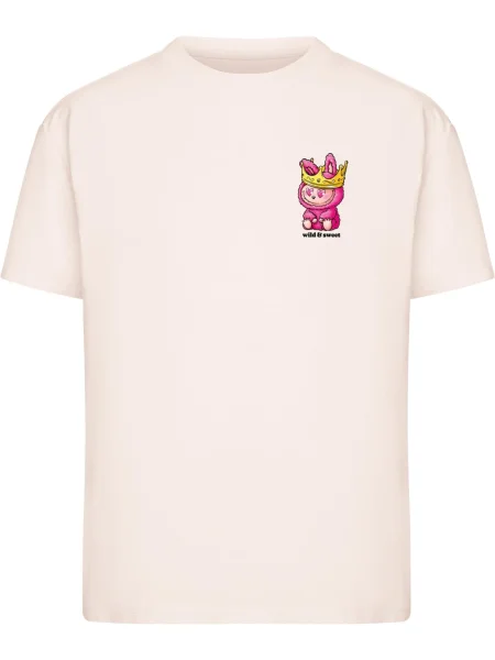 Miss Tee Tričko Wild And Sweet žlutá / pink / pastelově růžová černá