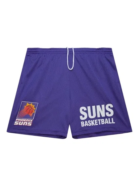 Pantaloni scurți Mitchell & Ness plasă cu autograf violet