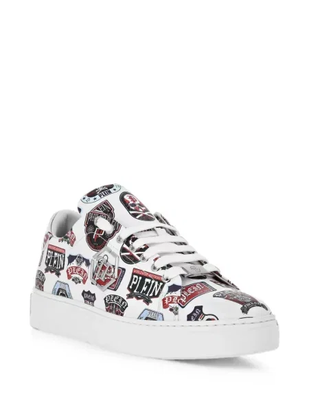 Sneakerși Philipp Plein cu petice alb