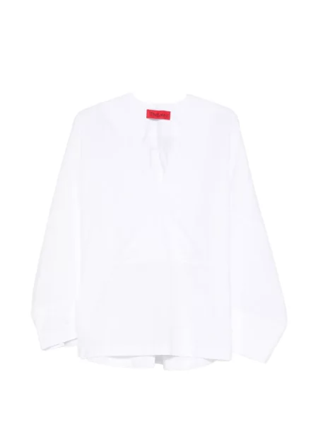 Bluzka Thelatest z dekoltem w serek biała