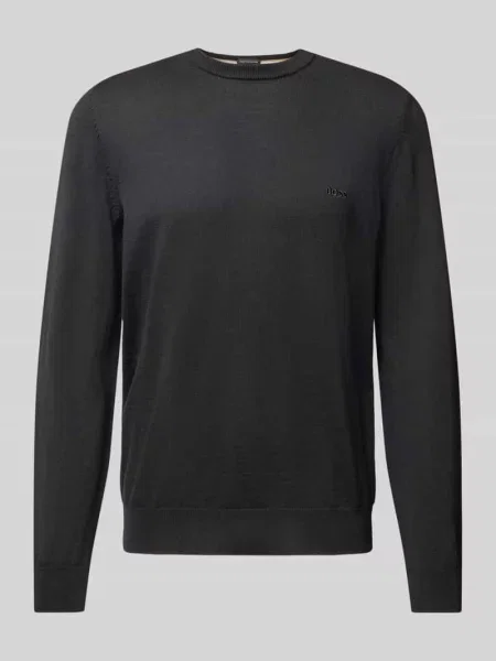Sweter Boss wełniany czarny