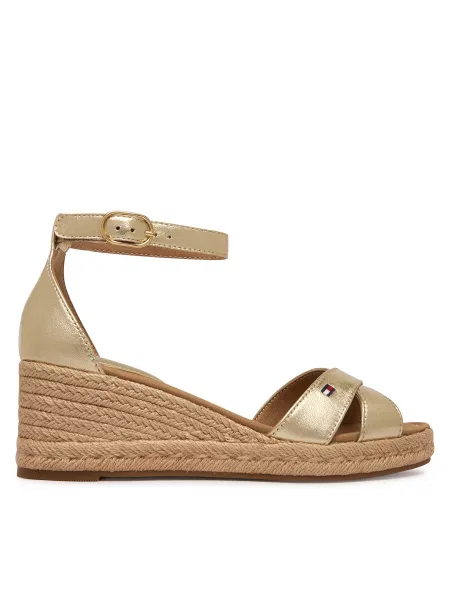 Espadrilės Tommy Hilfiger Metalic Crossover Strap Auksinė