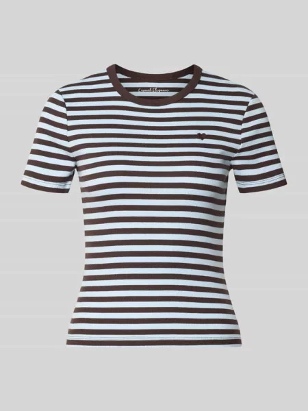 T-shirt o kroju slim fit z mieszanki bawełny model VAL' Only