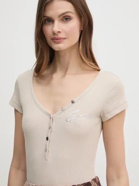 Тениска Guess бежово