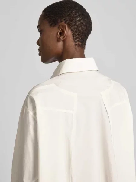 Bluzka koszulowa o kroju regular fit z bawełny Mm6 Maison Margiela czarna