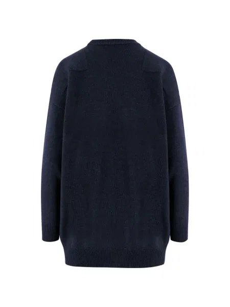 Pulover Jil Sander cu decolteu rotund albastru