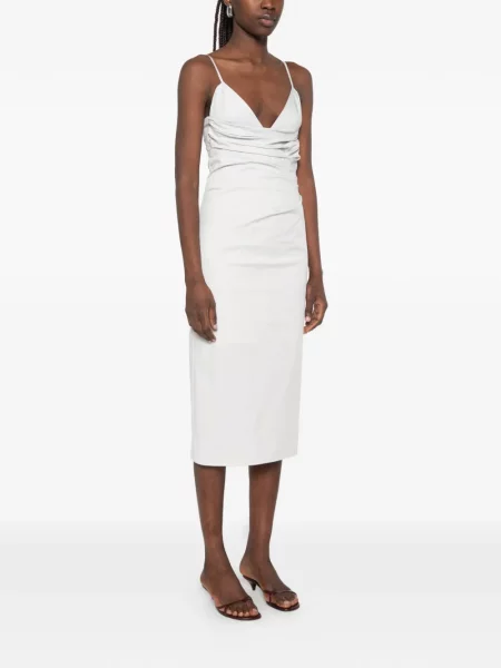 Rochie midi Patrizia Pepe din poplin gri