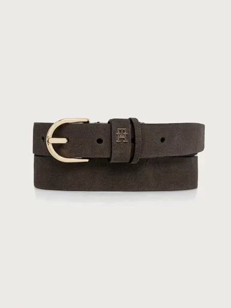 Tommy Hilfiger curea pentru femei din piele întoarsă gri