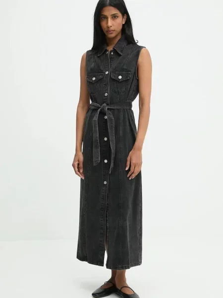 Jeans obleka Answear.LAB črna