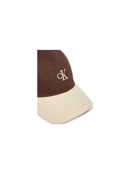 Calvin Klein Kapa s šiltom Monogram Emb Colorblock Baseball rjava