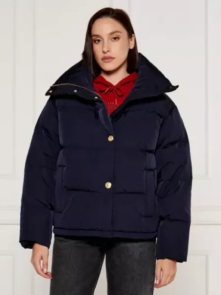 Tommy Hilfiger Steppelt kabát GOLD BUTTON | Oversize fit kék