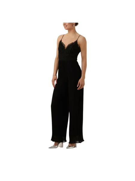 Kombinezon Guess na ramiączkach plisowany czarny