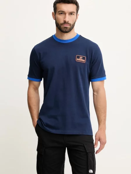Тениска adidas Originals Contrast Tee с апликация тъмносиньо