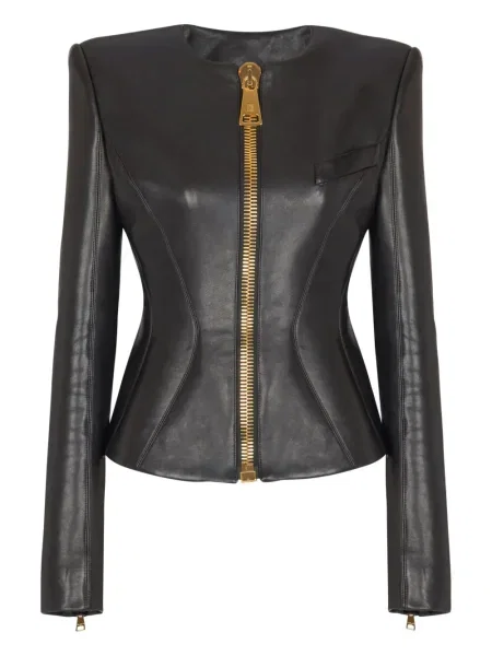 Cu peplum geacă Balmain negru