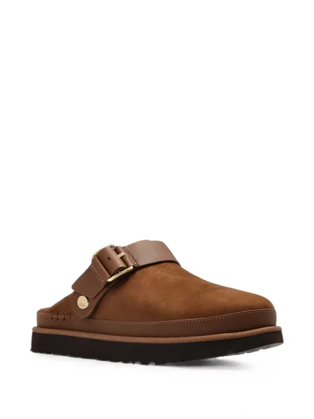 Papuci tip mules Ugg cu cataramă maro