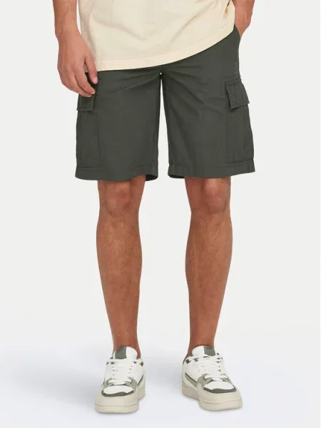 Only & Sons Šortky z materiálu Loc Cargo zelená