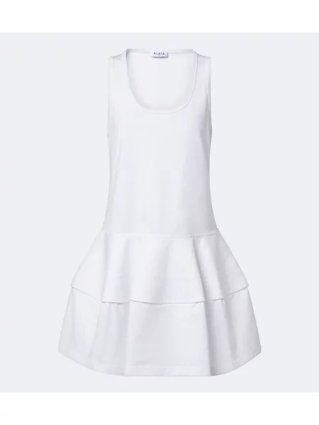 Rochie Alaïa din jerseu alb