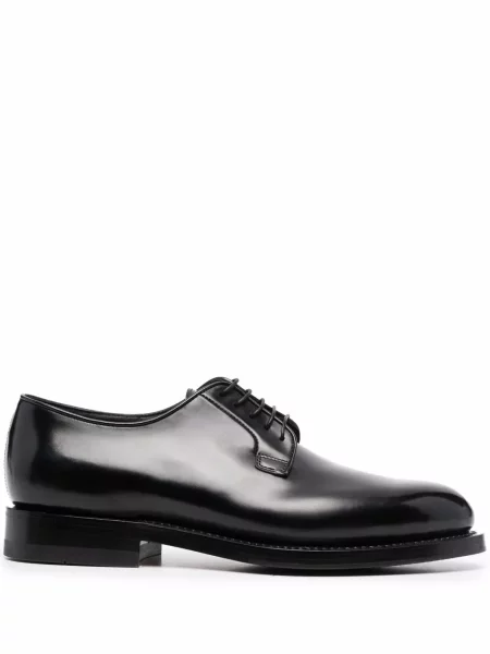Pantofi derby Santoni cu șireturi din dantelă negru