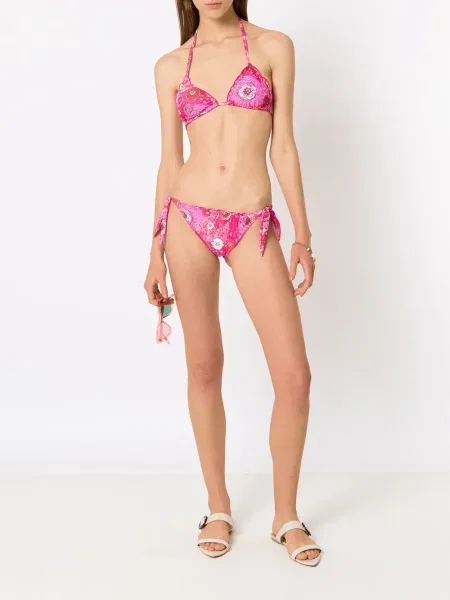 Gėlėtas raštuotas bikinis Amir Slama rožinė