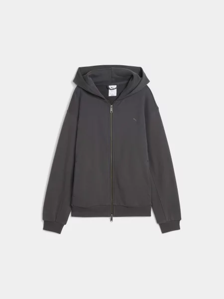 Кофта спортивна PUMA Yona Full-zip Hoodie комбінований верх сірий