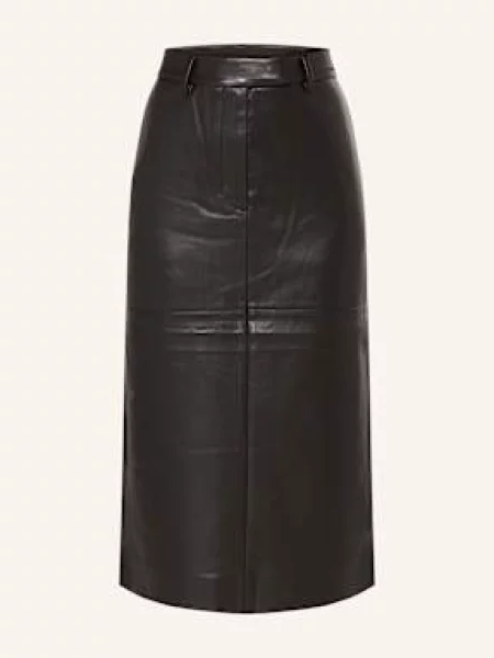 Calvin Klein Spódnica Z Imitacji Skóry schwarz czarna