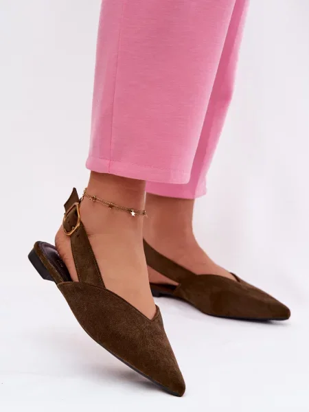 Balerinke Boto iz semiša z zaponko rjava