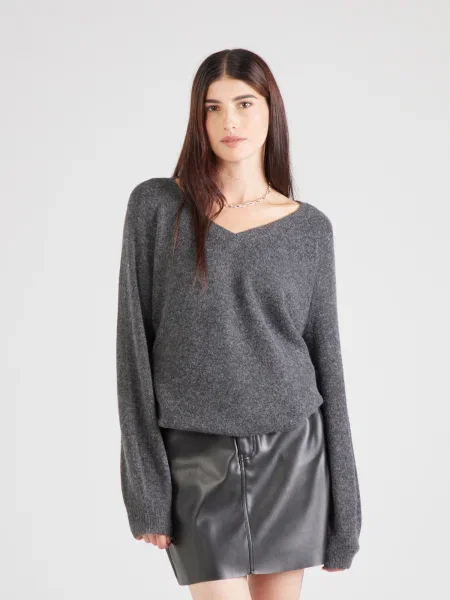 VERO MODA Pulover VMLEAF închis gri
