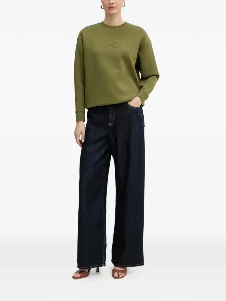 Hanorac Armani Exchange cu broderie verde