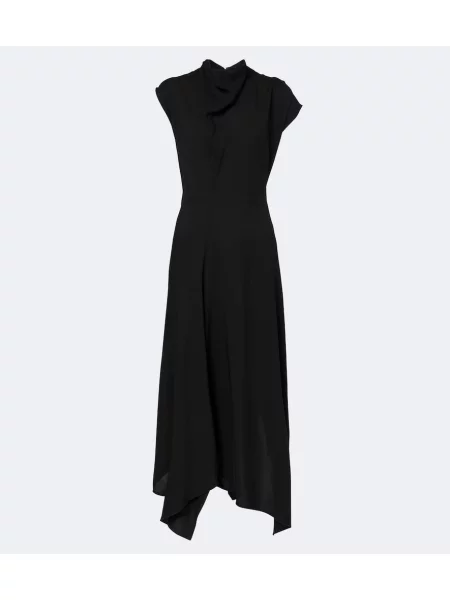 Rochie midi Victoria Beckham drapată negru