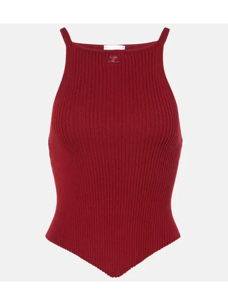 Top Courreges tricotate roșu