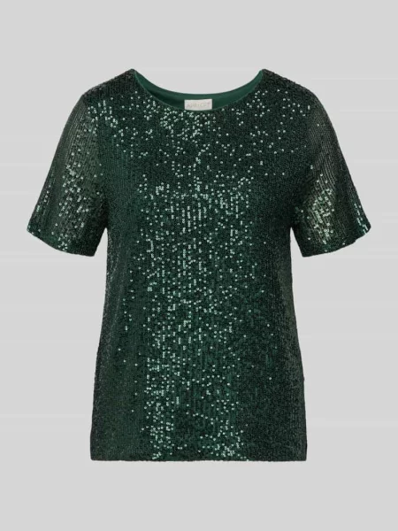 T-shirt z cekinowym obszyciem Apricot zielona