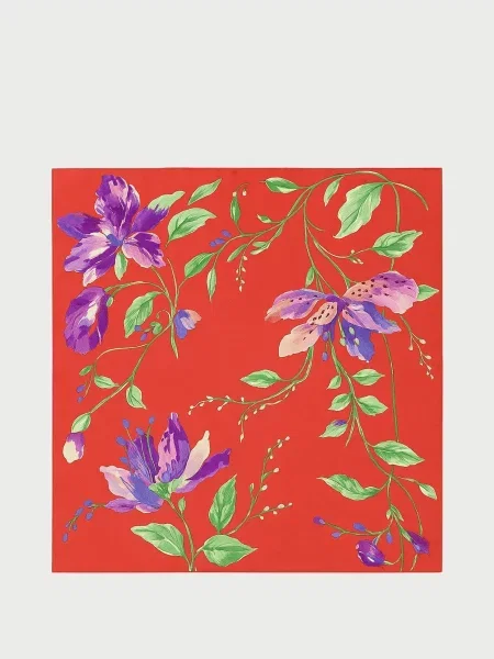 BUDZIKO Floral Хустка Бавовна/шовк червоний