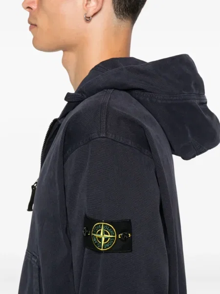 Hanorac cu glugă Stone Island cu strasuri albastru