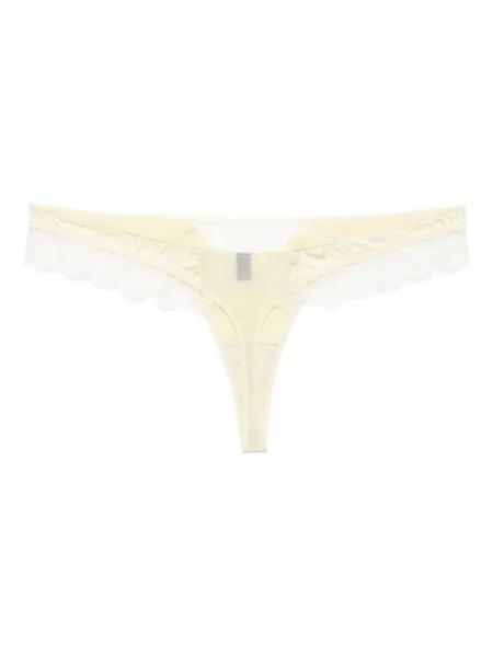 Chiloți tanga Kiki De Montparnasse din dantelă galben