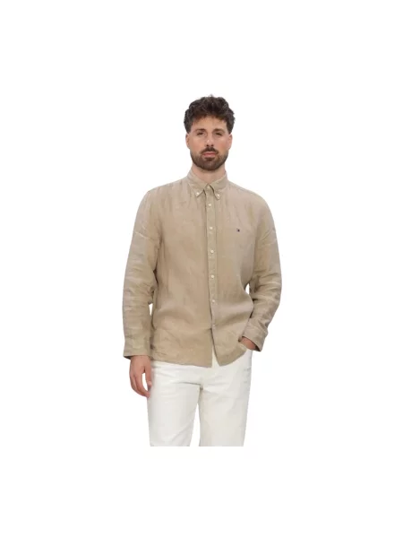 Koszula casualowa o kroju regular fit z czystego lnu Tommy Hilfiger beżowa
