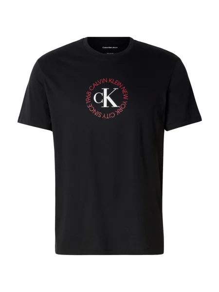 Calvin Klein Jeans Tricou roșu alb negru