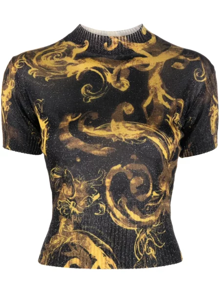 Top Versace Jeans Couture tricotate cu imagine negru