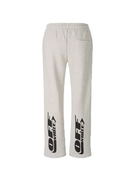 Pantaloni Off-white cu imagine alergare alb