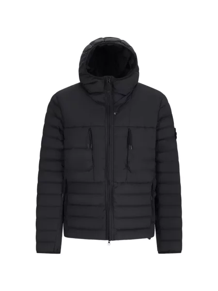 Пухено яке Stone Island черно