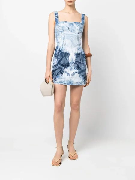 Rochie din denim Alberta Ferretti albastru