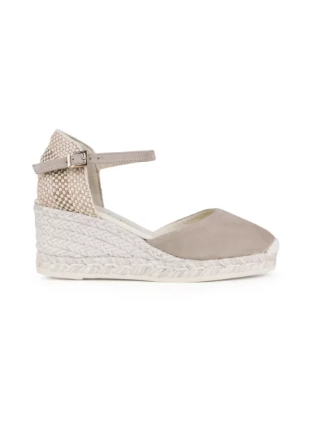 Espadryle Espadrilles skórzane szare