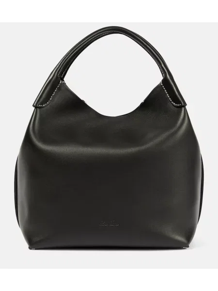 Geanta de piele Loro Piana din piele negru