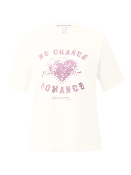 QS Tricou crem / pitaya roz